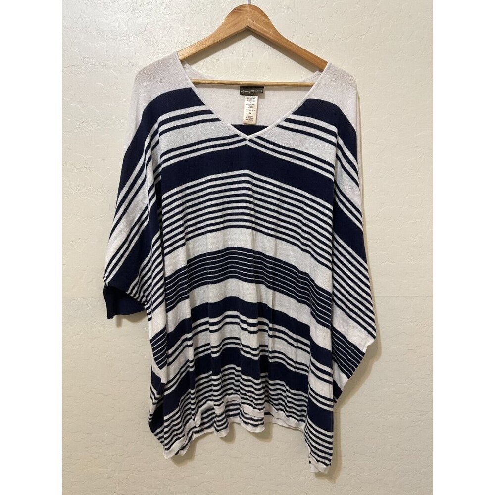 Tommy Bahama Womans Oversized Striped Tunic Size M Nautical‎ Resort Travel Vacay